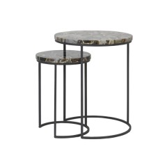 SIDE TABLE AGA BROWN SET OF 2 - CAFE, SIDE TABLES